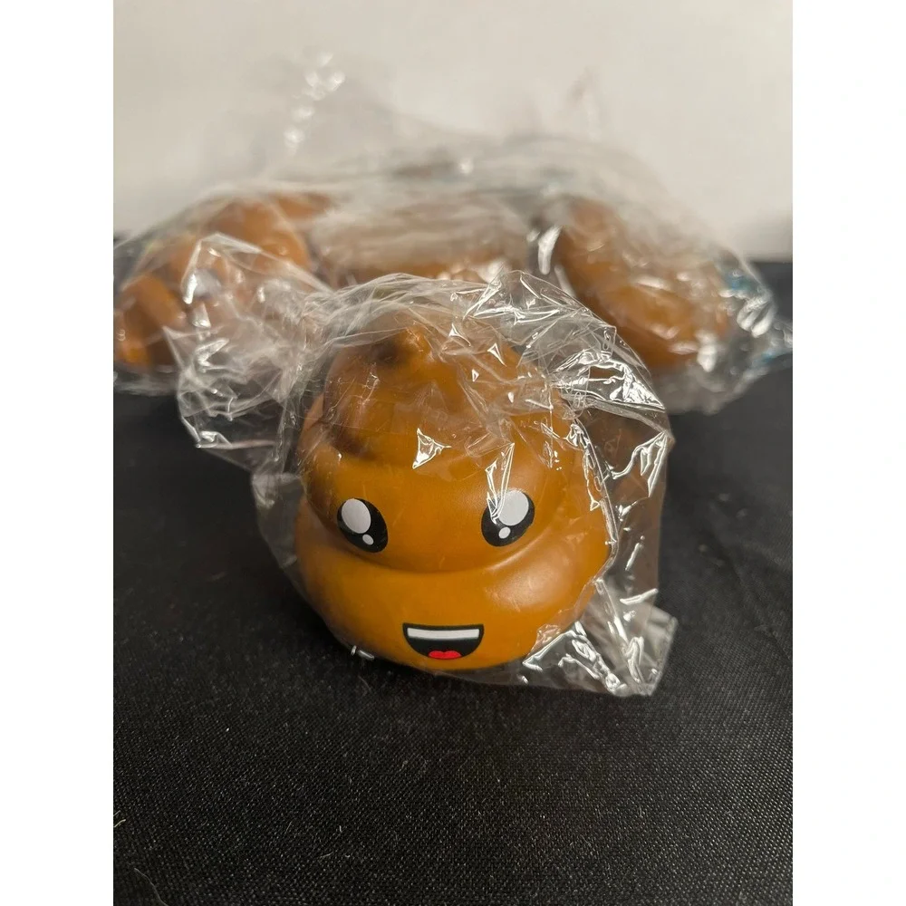 Set of 10 Funny Emoji Poop Stress Balls Squishy Toy Novelty Gag Gift